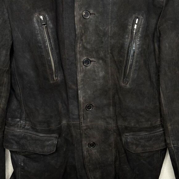 Allsaints Keats Leather Jacket Size Medium - Picture 3 of 6
